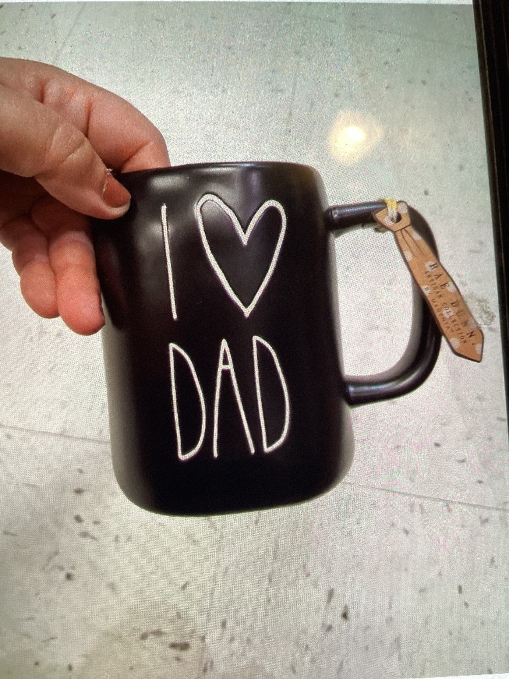 New Rae Dunn Mug- black/ I (heart)love dad